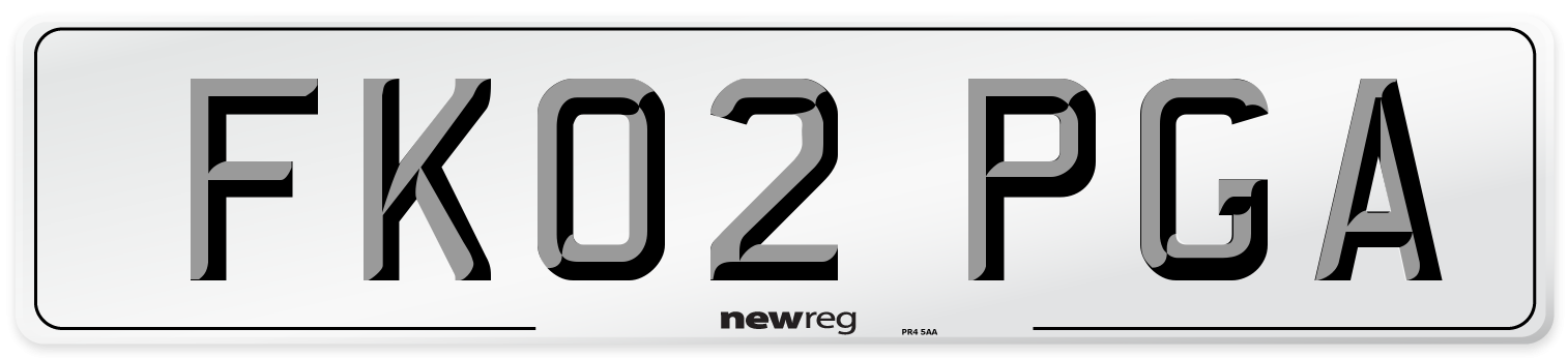 FK02 PGA Number Plate from New Reg
